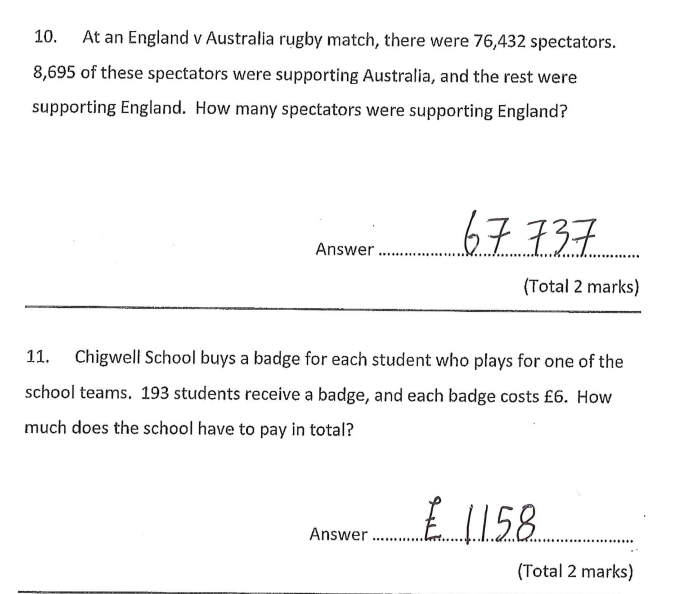 切格威尔中学Chigwell School 11+数学入学考试