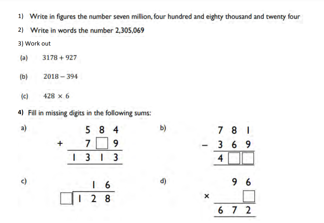 约克蒙特学校The Mount School York 11+数学入学考试